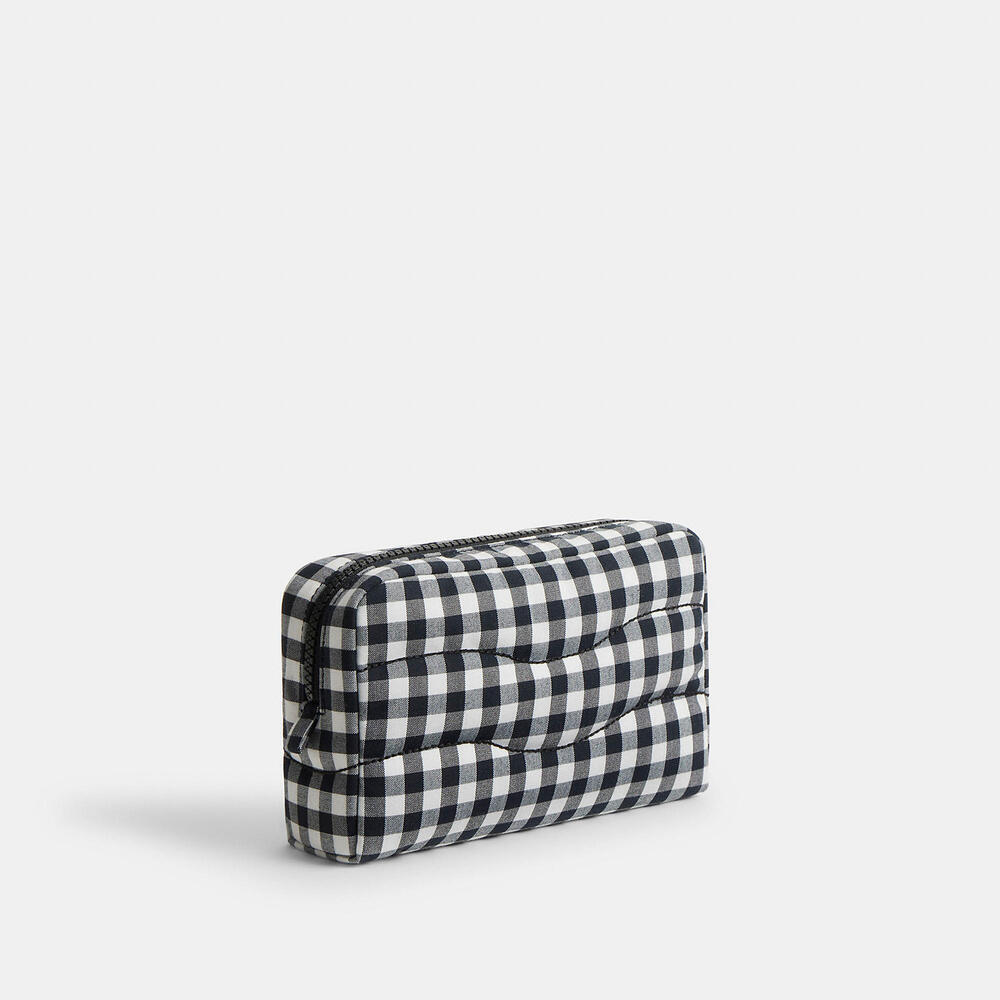 Coachtopia Loop Pouch In Recycled Polyester With Gingham Pattern - Picture 3 of 16